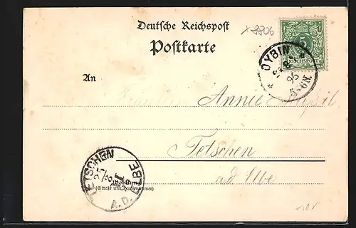 AK Oybin, Kirchruine und Friedhof, Ortsansicht vom Pferdeberge aus, Kirche, Dorf und Berg