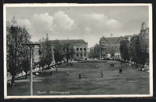 AK Posen / Poznan, Blick über den Wilhelmsplatz