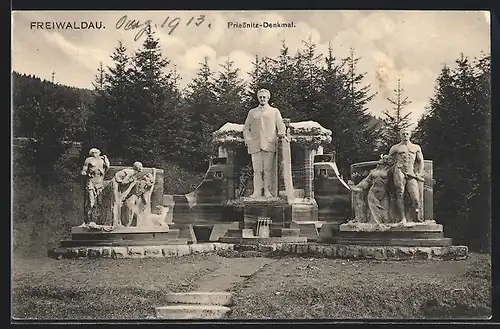 AK Freiwaldau, Priessnitz-Denkmal