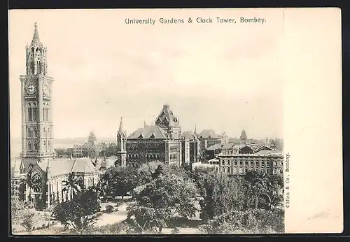 AK Bombay, University Gardens & Clock Tower