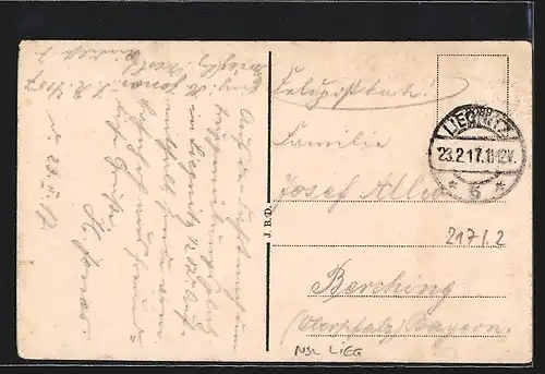 AK Liegnitz, Strassenpartie am neuen Rathaus