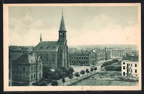 AK Oderberg, Blick auf Ort mit Kirche