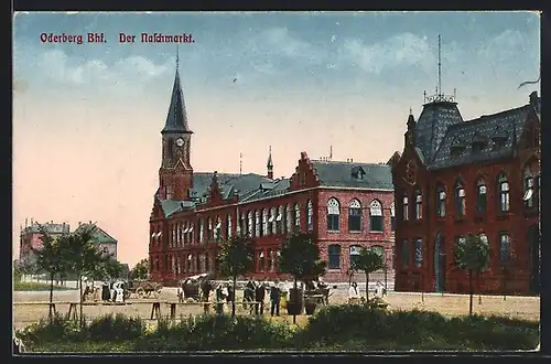 AK Oderberg, Naschmarkt am Bahnhof