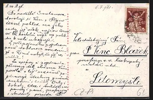 AK Plzen, Teilansicht des Ortes