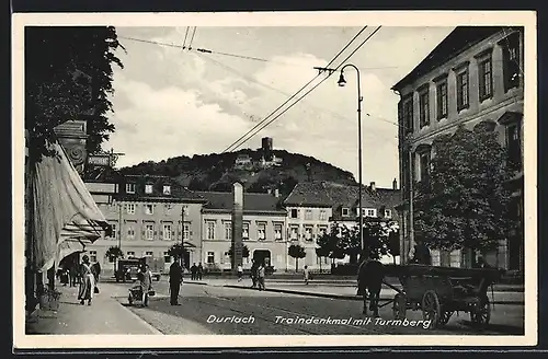 AK Durlach, Traindenkmal mit Turmberg