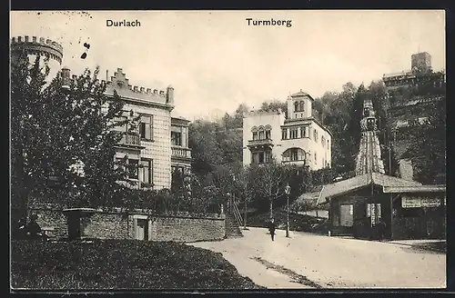 AK Durlach, Turmberg mit Bergbahn