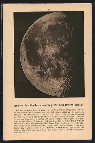 AK Anblick des Mondes einen Tag vor dem letzten Viertel