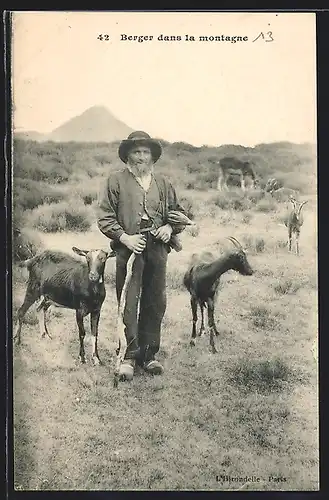 AK Ziegenhirte mit seiner Herde