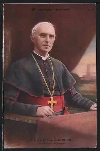 AK S. E. Mgr. Le Cardinal Mercier, Portrait