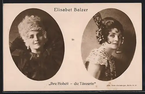AK Schauspielerin Elisabeth Balzer in Ihre Hoheit - die Tänzerin