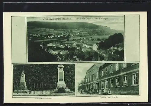 AK Gross Wangen, Kriegerdenkmäler, Gasthof zur Linde