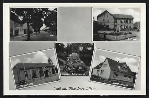 AK Olbersleben i. Thür., Kinderheim, Turnhalle, Schule