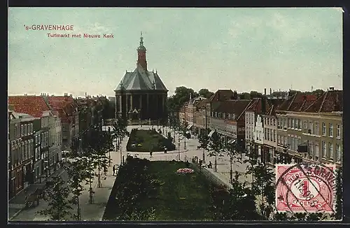 AK `s-Gravenhage, Turfmarkt met Nieuwe Kerk