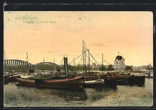 AK Rotterdam, Spoorbrug over de Maas