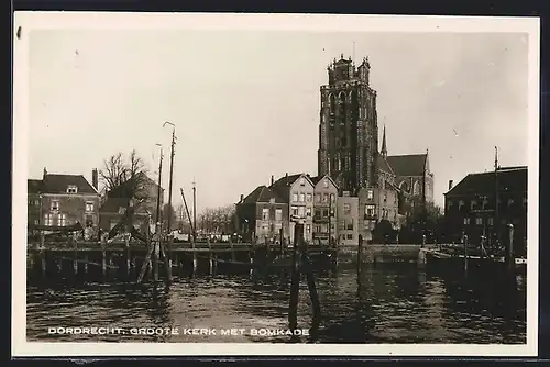 AK Dordrecht, Groote Kerk met Bomkade