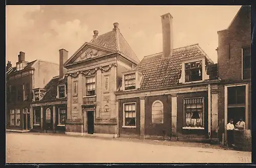 AK Leiden, Broekhovenhofje, Facade, Papegracht
