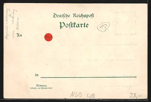 Lithographie Gottesberg, Aussichtsthurm auf dem Hochwald, Evangelische Kirche, Rathaus