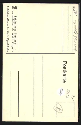AK Oppeln, Schlesische Portland-Zement-Industrie A.-G., Lichtbäder-Raum im Werk Oppelnhafen, Bergbau