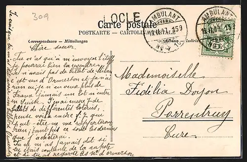 Lithographie Castagnola /Lugano, Pension Riviera