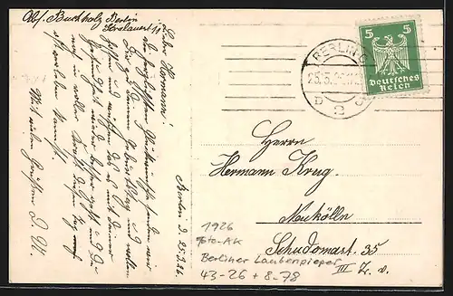 Foto-AK Berlin, Berliner Laubenpieper 1926