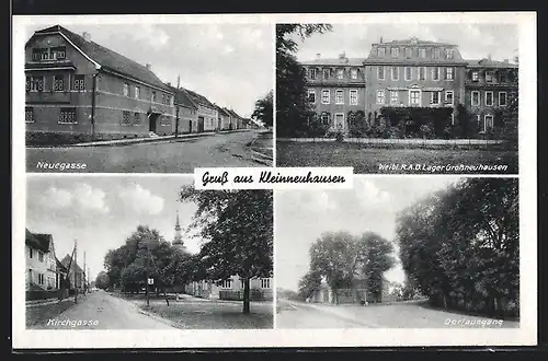 AK Kleinneuhausen, Weibliches RAD-Lager Grossneuhausen, Dorfausgang, Strasse Neuegasse