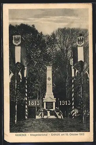 AK Gebesee, Kriegerdenkmal enthüllt 1913