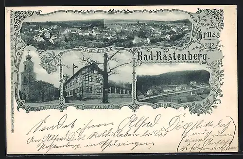 AK Bad Rastenberg, Kurhaus-Hotel F. Schmidt, Marienkirche, Mühltal