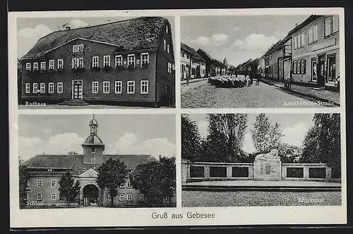 AK Gebesee, Rathaus, Schloss, Strasse