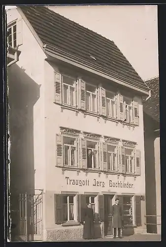 Foto-AK Ebingen, Haus Traugott Jerg Buchbinder