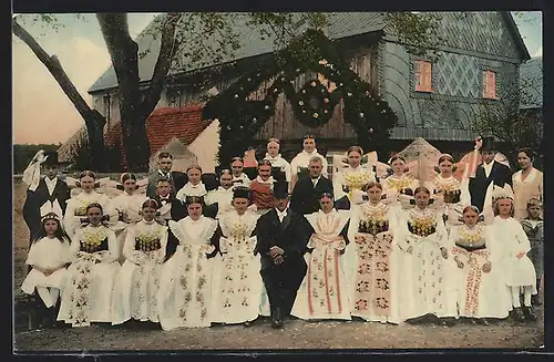 AK Wendenland, Hochzeitsgruppe, Tracht Spreewald