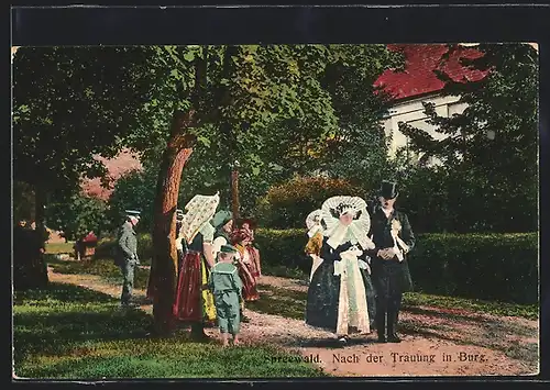 AK Spreewälder nach der Trauung in Burg