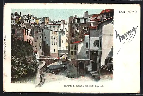 AK San Remo, Torrente S. Remolo col ponte Ciapoella