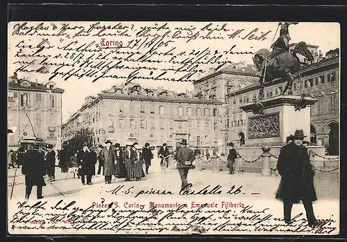 AK Torino, Piazza S. Carlo-Monumento e Emanuele Filiberto