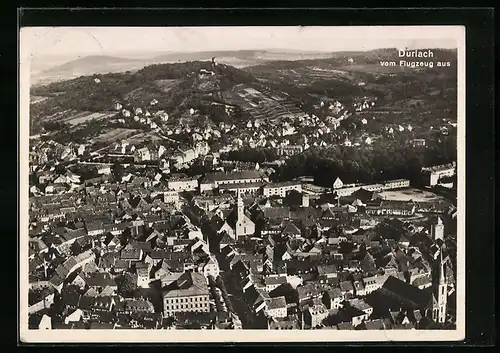 AK Durlach, Gesamtansicht vom Flugzeug aus gesehen