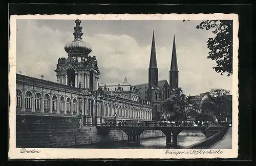 AK Dresden, Zwinger und Sophienkirche