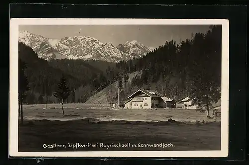 AK Bayrischzell, Gasthaus Zipflwirt mit Sonnwendjoch