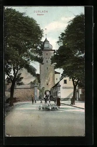 AK Durlach, Strassenpartie am Baseltor