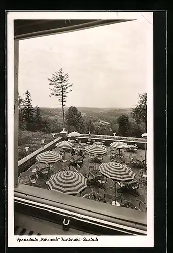 AK Karlsruhe-Durlach, Sportschule Schöneck, Blick von der Terrasse