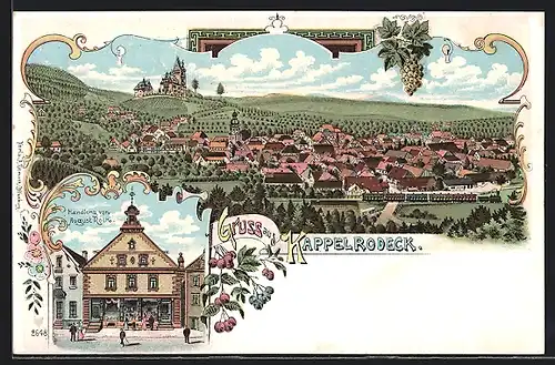 Lithographie Kappelrodeck, Handlung von August Rolk, Gesamtansicht