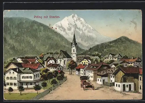 AK Piding, Ortsansicht mit Staufen