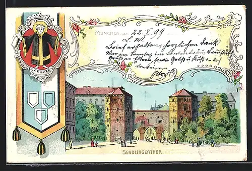 Lithographie München, Sendlingerthor und Münchner Kindl