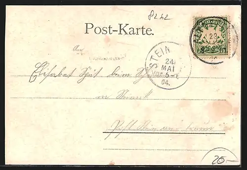 Lithographie Altötting, Kapellplatz mit Doppelturmkirche, Gnadenmutter