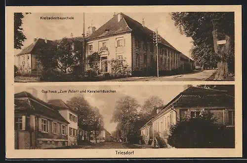 AK Triesdorf, Gasthaus Zum Adler und Kavalierhäuschen, Kreisackerbauschule