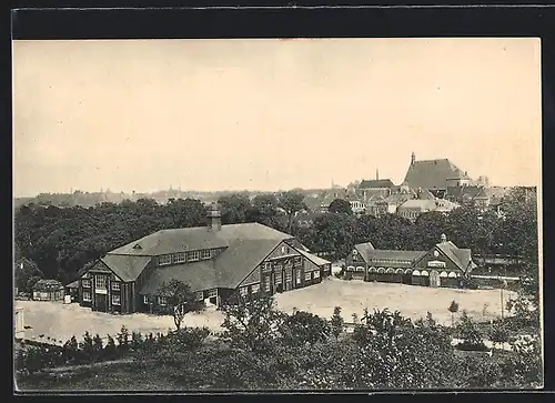 AK Freiberg i.Sa., Festplatz aus der Vogelschau