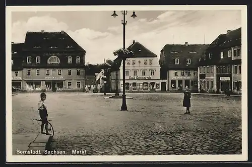 AK Bernstadt / Sa., Markt