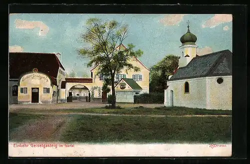 AK Geiselgasteig, Gasthaus zur Einkehr