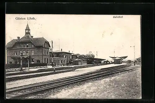 AK Güsten i. Anh., Partie am Bahnhof