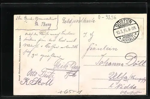 AK Güsten i. Anh., Partie am Bahnhof