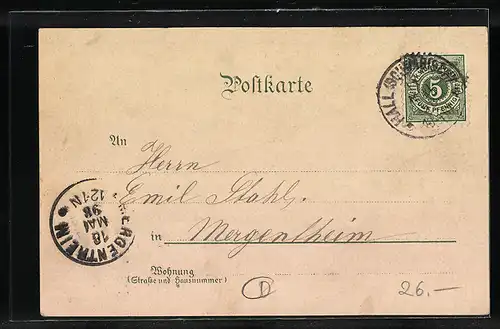 Lithographie Schwäb. Hall, Combzrg, Soolbad, Panorama