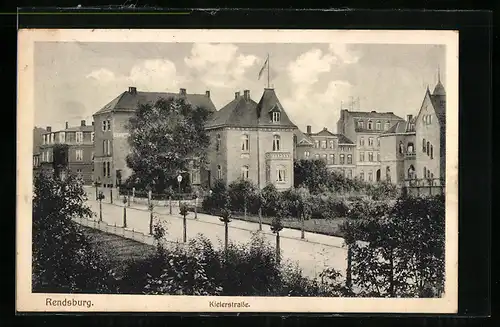 AK Rendsburg, Blick in die Kielerstrasse